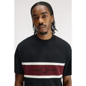 FRED PERRY Embroidered Panel T-Shirt black