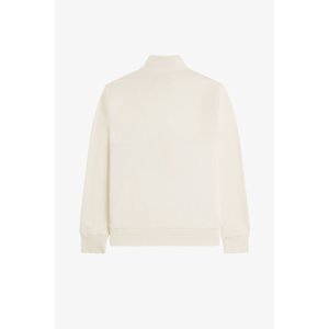 FRED PERRY Sweatshirt mit besticktem Panel-Design und halblangem Reißverschluss ecru