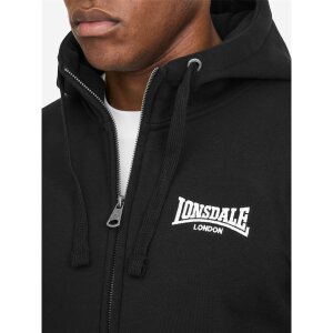 LONSDALE Burrard Hooded Zipsweat Jacket black/ white