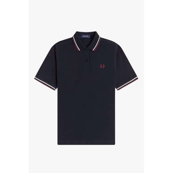 FRED PERRY Twin Tipped Girl Polo navy/ snow white/ oxblood