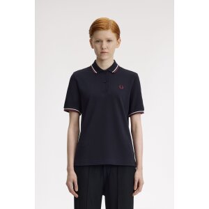 FRED PERRY Twin Tipped Girl Polo navy/ snow white/ oxblood