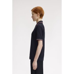 FRED PERRY Twin Tipped Girl Polo navy/ snow white/ oxblood