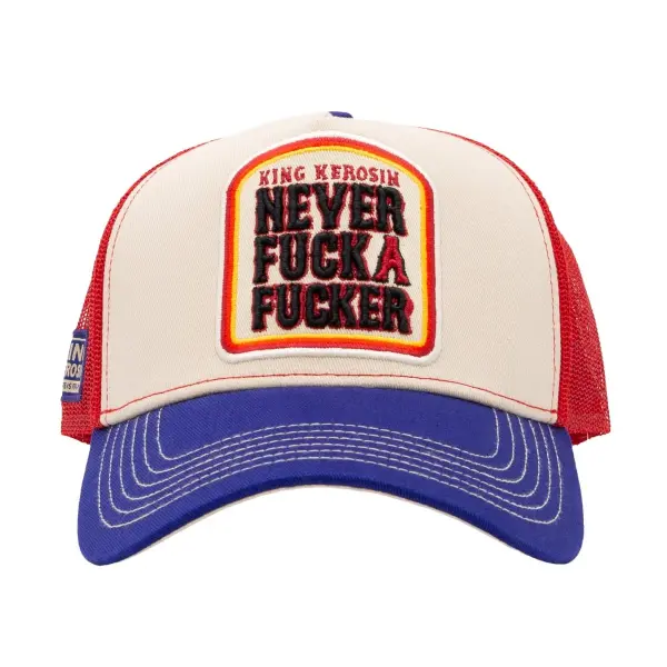 KING KEROSIN Trucker Cap Never Fuck A Fucker beige