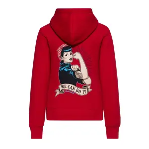 QUEEN KEROSIN Kapuzenpullover We Can Do it red