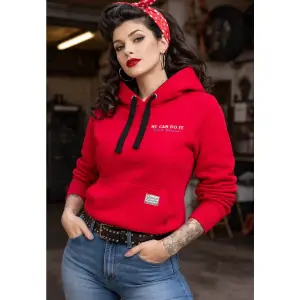 QUEEN KEROSIN Kapuzenpullover We Can Do it red