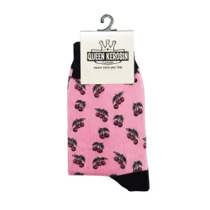 Queen Kerosin Socken Cherries pink