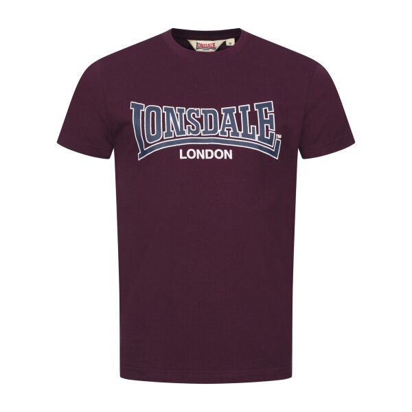 Lonsdale Dukinfield T-Shirt oxblood/ dark navy/ ecru