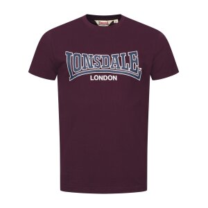 Lonsdale Dukinfield T-Shirt oxblood/ dark navy/ ecru