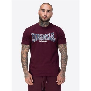 Lonsdale Dukinfield T-Shirt oxblood/ dark navy/ ecru