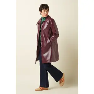 KING LOUIE Anais Coat Shine bordeaux red