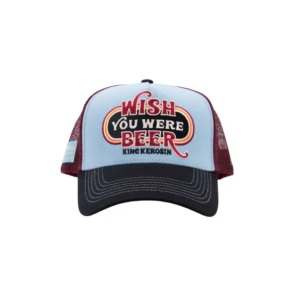 KING KEROSIN Trucker Cap Wish You Were Beer hellblau