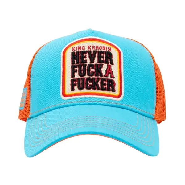 KING KEROSIN Trucker Cap Never Fuck A Fucker türkis
