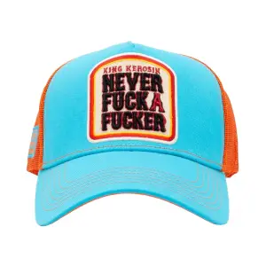 KING KEROSIN Trucker Cap Never Fuck A Fucker türkis