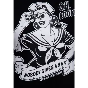 QUEEN KEROSIN T- Shirt Nobody Gives a Shit black