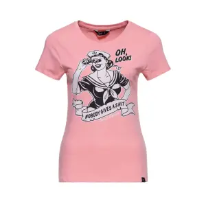 QUEEN KEROSIN T- Shirt Nobody Gives a Shit pink
