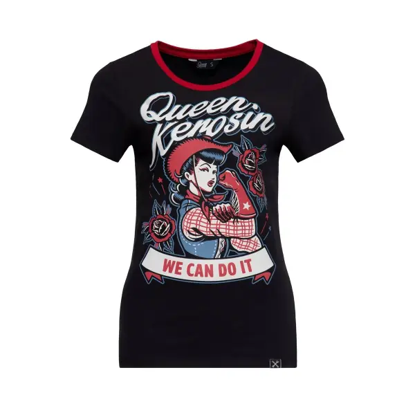 QUEEN KEROSIN T- Shirt We Can Do It black
