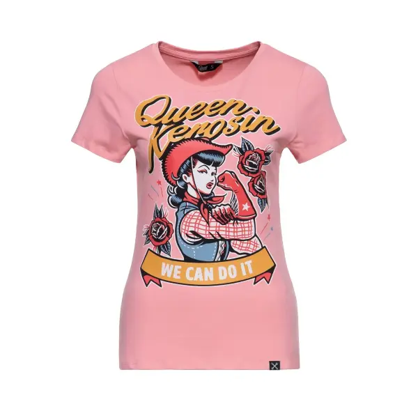 QUEEN KEROSIN T- Shirt We Can Do It pink