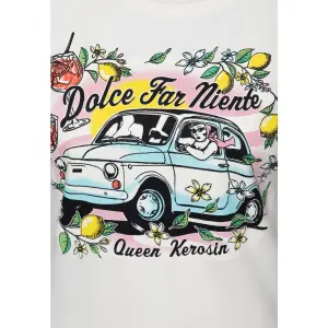 QUEEN KEROSIN T- Shirt Dolce Far Niente offwhite