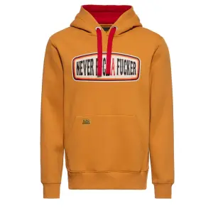 KING KEROSIN Kapuzenpullover Never Fuck A Fucker mustard