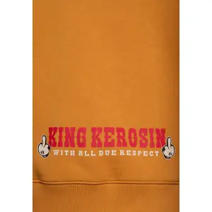 KING KEROSIN Kapuzenpullover Never Fuck A Fucker mustard