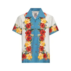 KING KEROSIN Hawaiihemd Tropical Flowers beige
