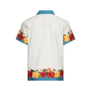 KING KEROSIN Hawaiian Shirt Tropical Flowers beige