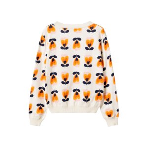 MADEMOISELLE YéYé Flower Love Knit Jumper white