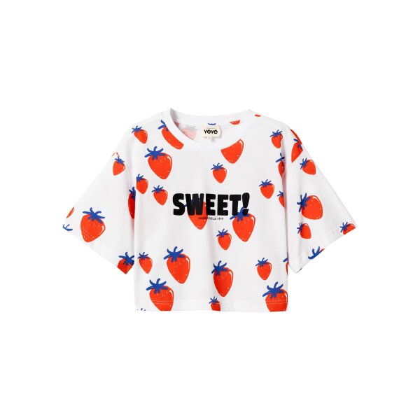 MADEMOISELLE YéYé Perfect Story Crop T-Shirt strawberry white
