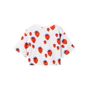 MADEMOISELLE YéYé Perfect Story Crop T-Shirt strawberry white