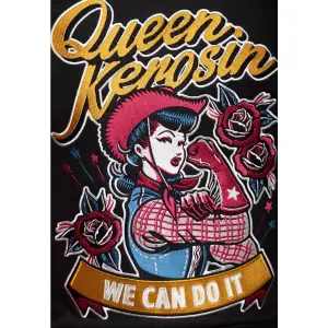 QUEEN KEROSIN College Jacke We Can Do schwarz