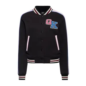 QUEEN KEROSIN College Jacke Fuck The Fucking Rules black
