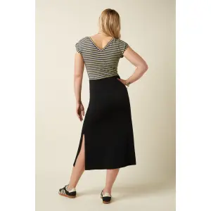 KING LOUIE Border Midi Skirt Silva black