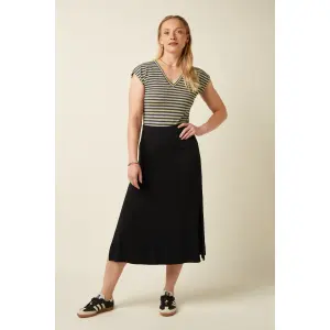 KING LOUIE Border Midi Skirt Silva black