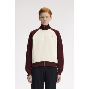 FRED PERRY Girl Trainingsjacke mit Farbblock-Design ecru