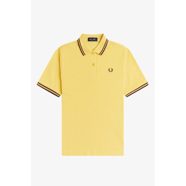 FRED PERRY Twin Tipped Girl Polo lemon/ oxblood