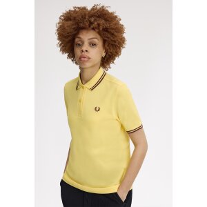 FRED PERRY Twin Tipped Girl Polo lemon/ oxblood
