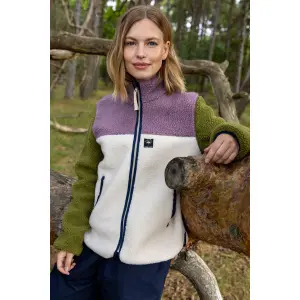 Danebirk Fleece Zip-Up light beige/ mauve/ olive