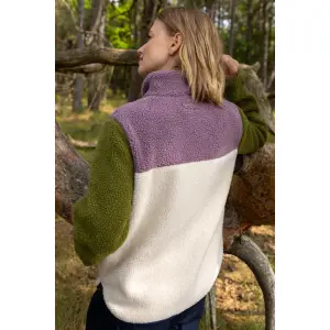 Danebirk Fleece Zip-Up light beige/ mauve/ olive