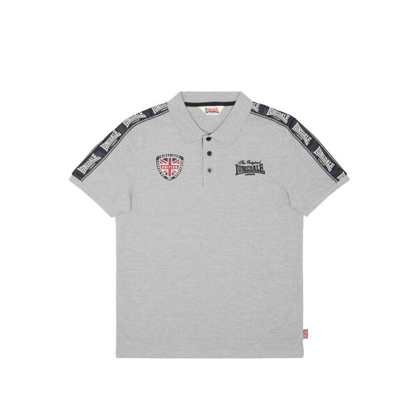 LONSDALE Polo Shirt Pelton marl grey/ dark navy/ ecru