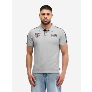 LONSDALE Poloshirt Pelton marl grey/ dark navy/ ecru