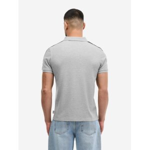 LONSDALE Polo Shirt Pelton marl grey/ dark navy/ ecru