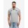 LONSDALE Polo Shirt Pelton marl grey/ dark navy/ ecru