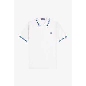 FRED PERRY Twin Tipped Polo Shirt snow white/ deep mint/...