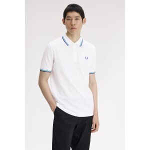 FRED PERRY Twin Tipped Polo Shirt snow white/ deep mint/...