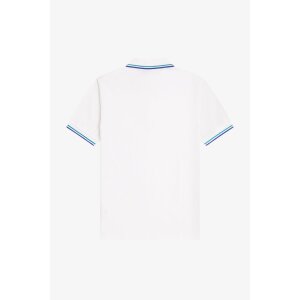 FRED PERRY Twin Tipped Polo Shirt snow white/ deep mint/ soho eclipse