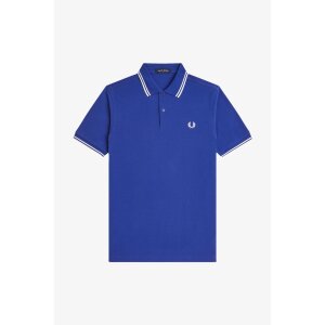 FRED PERRY Twin Tipped Polo Shirt soho eclipse/ snow white