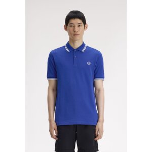 FRED PERRY Twin Tipped Polo Shirt soho eclipse/ snow white