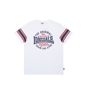 Lonsdale Barton T-Shirt white/ dark navy/ dark red