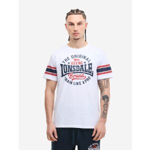 Lonsdale Barton T-Shirt white/ dark navy/ dark red