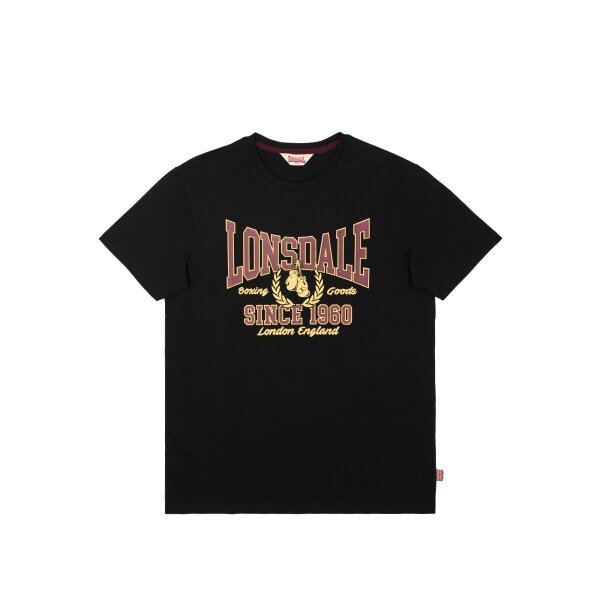 Lonsdale Aycliffe T-Shirt black/ oxblood/ yellow